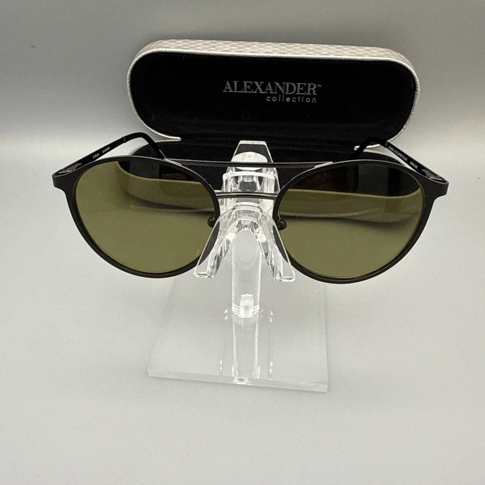 Colours by Alexander Julian Authentic Morricone Sunglasses Black Round GreenLens